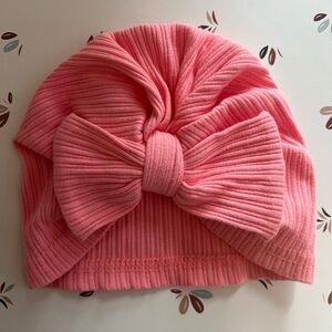 Baby bow hat pink